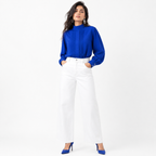 Pintuck High-Neck Semi Formal Shirt