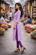 Regular Kurta with V neck