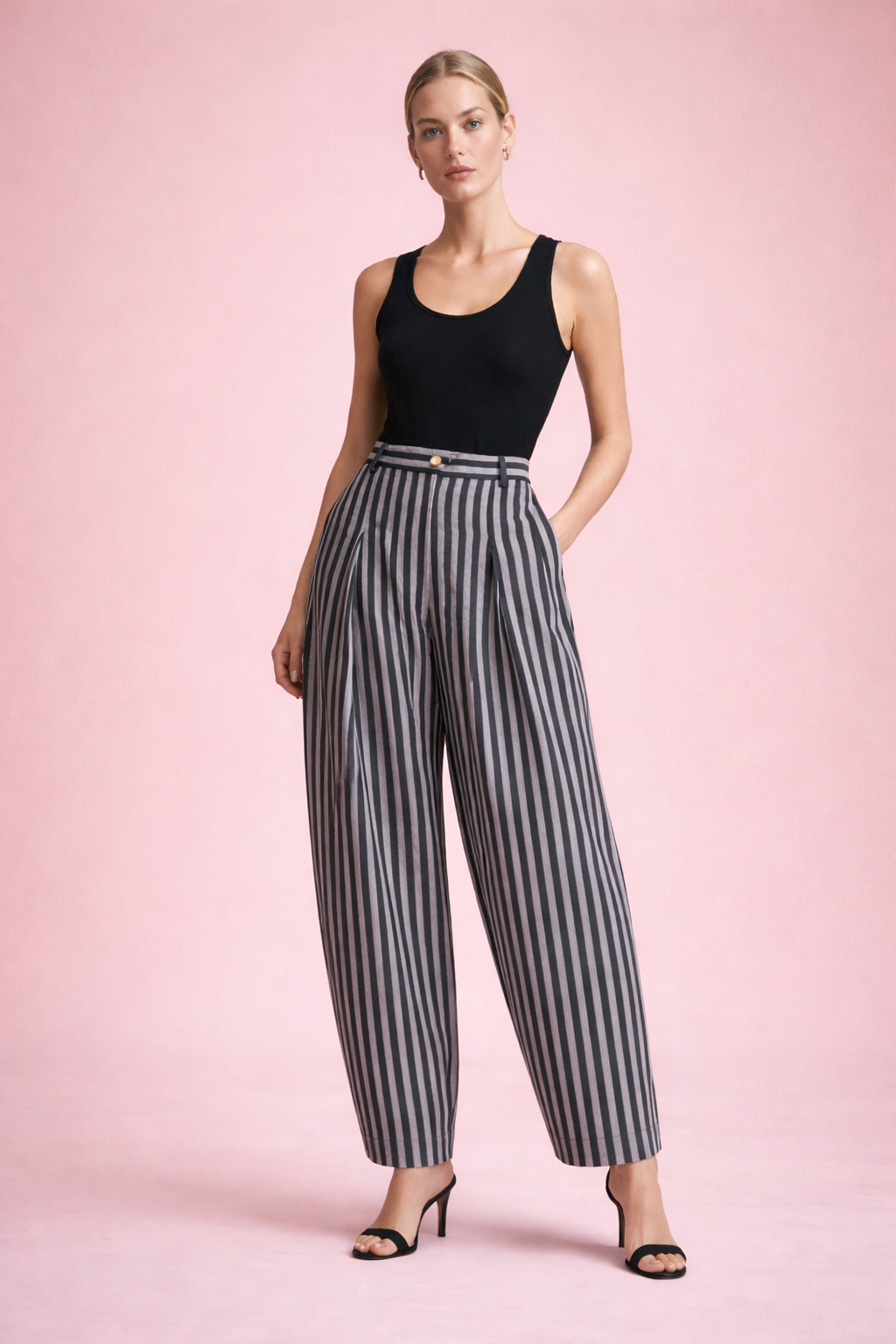 Pleated Pants with Pockets