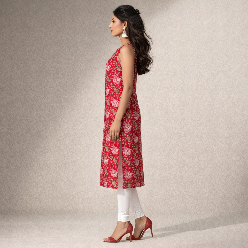 Sleeveless Printed Kurta