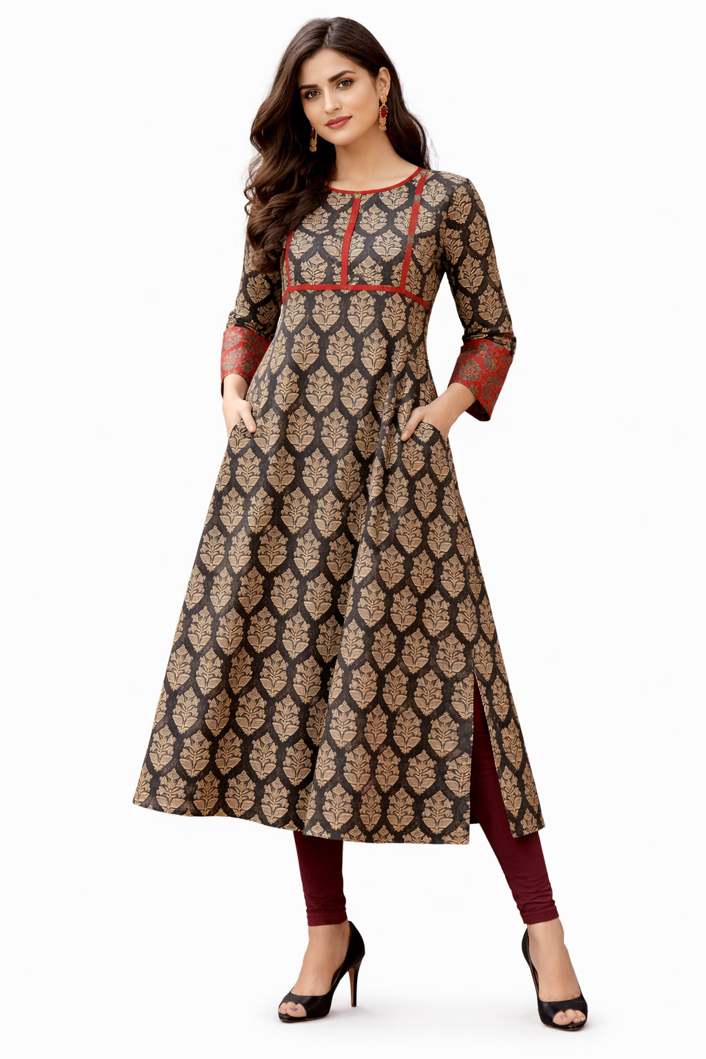 Wide Hem, Loose Fit Kurta with Pockets