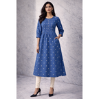 A-Line Pintuck Kurta with Pockets