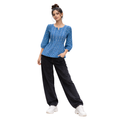 Peplum Top with Pintuck Yoke