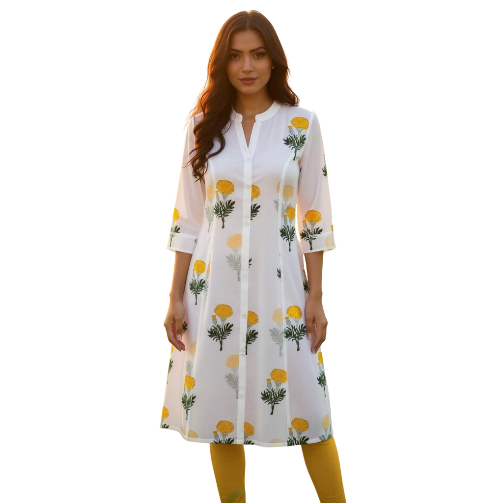 Princess Cut A-Line Kurta with Pockets