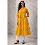A-Line Pintuck Kurta with Pockets