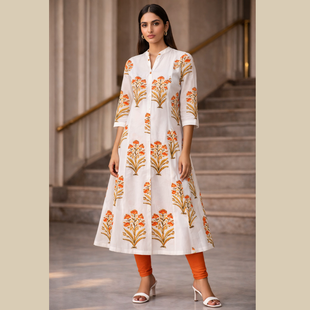 Princess Cut A-Line Kurta with Pockets