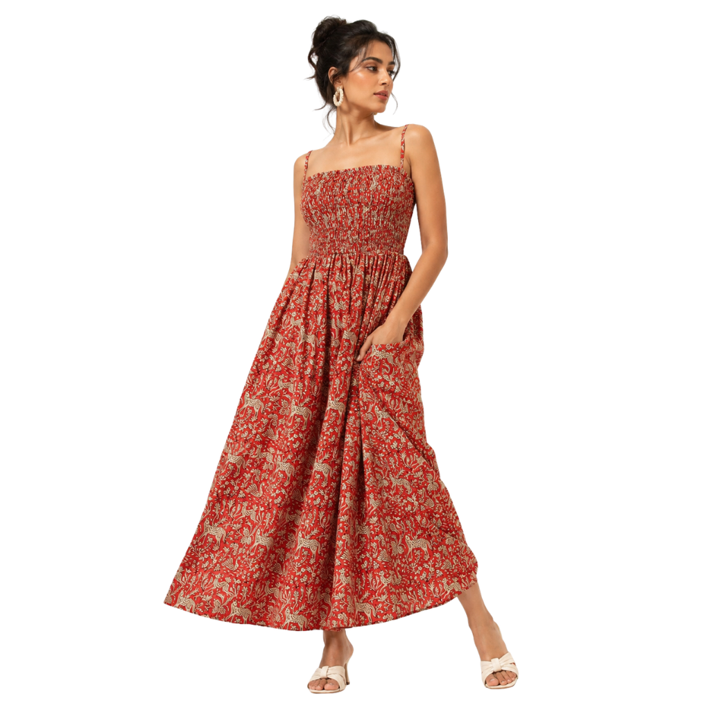 Adjustable thin shoulder strap summer dress