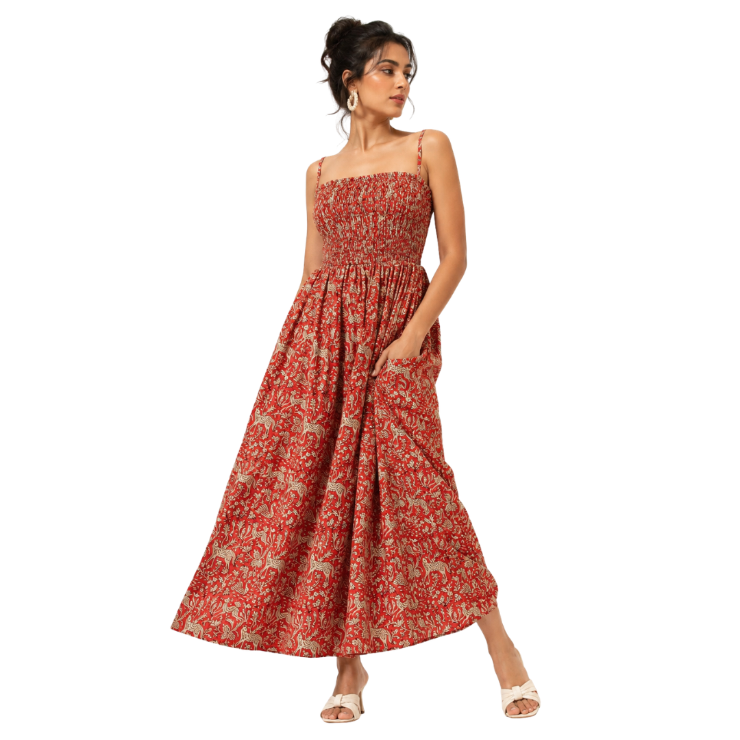 Adjustable thin shoulder strap summer dress