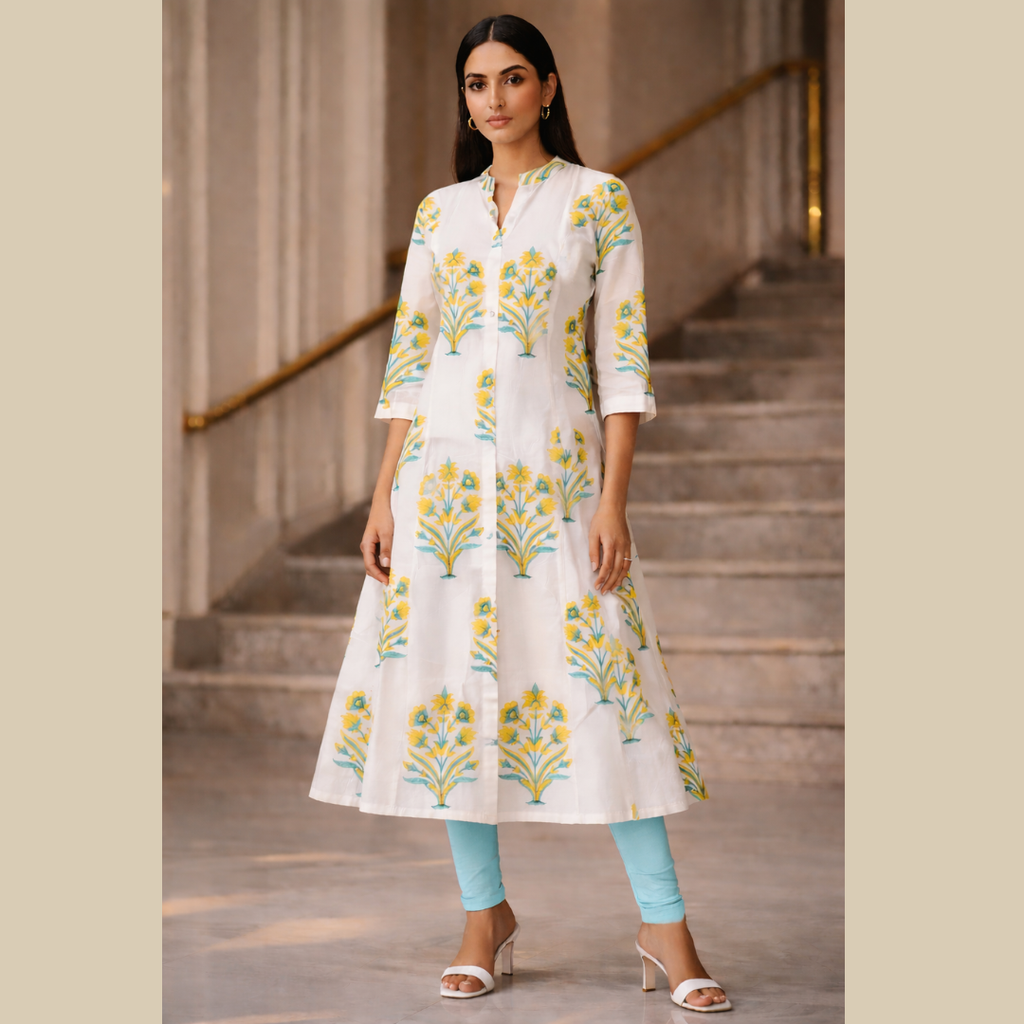 Princess Cut A-Line Kurta with Pockets