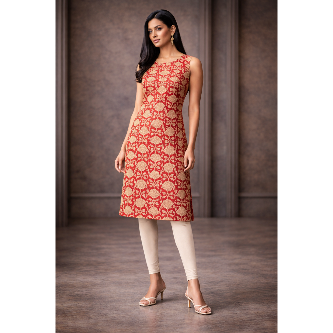 Sleeveless Printed Kurta