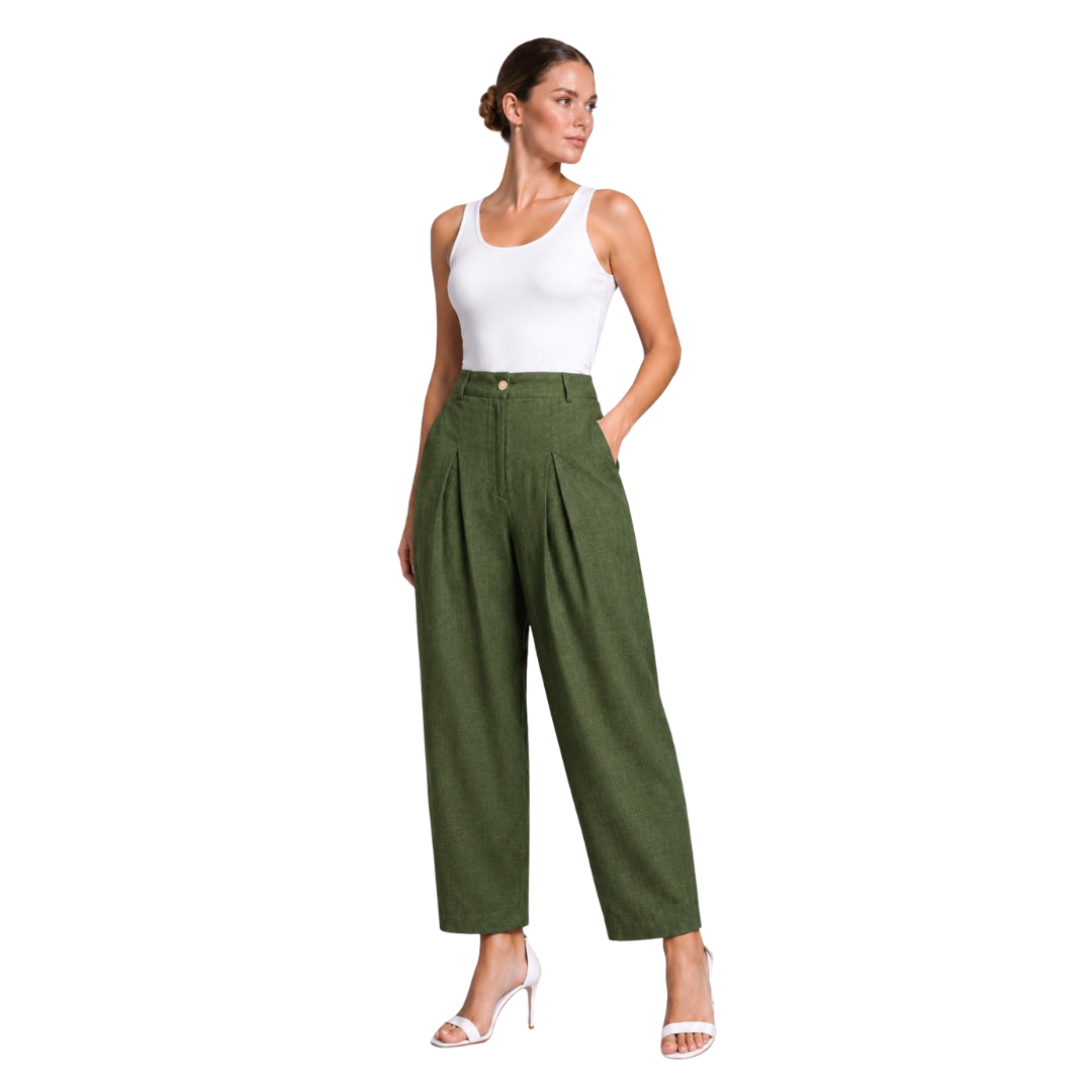 Pleated Pants with Pockets