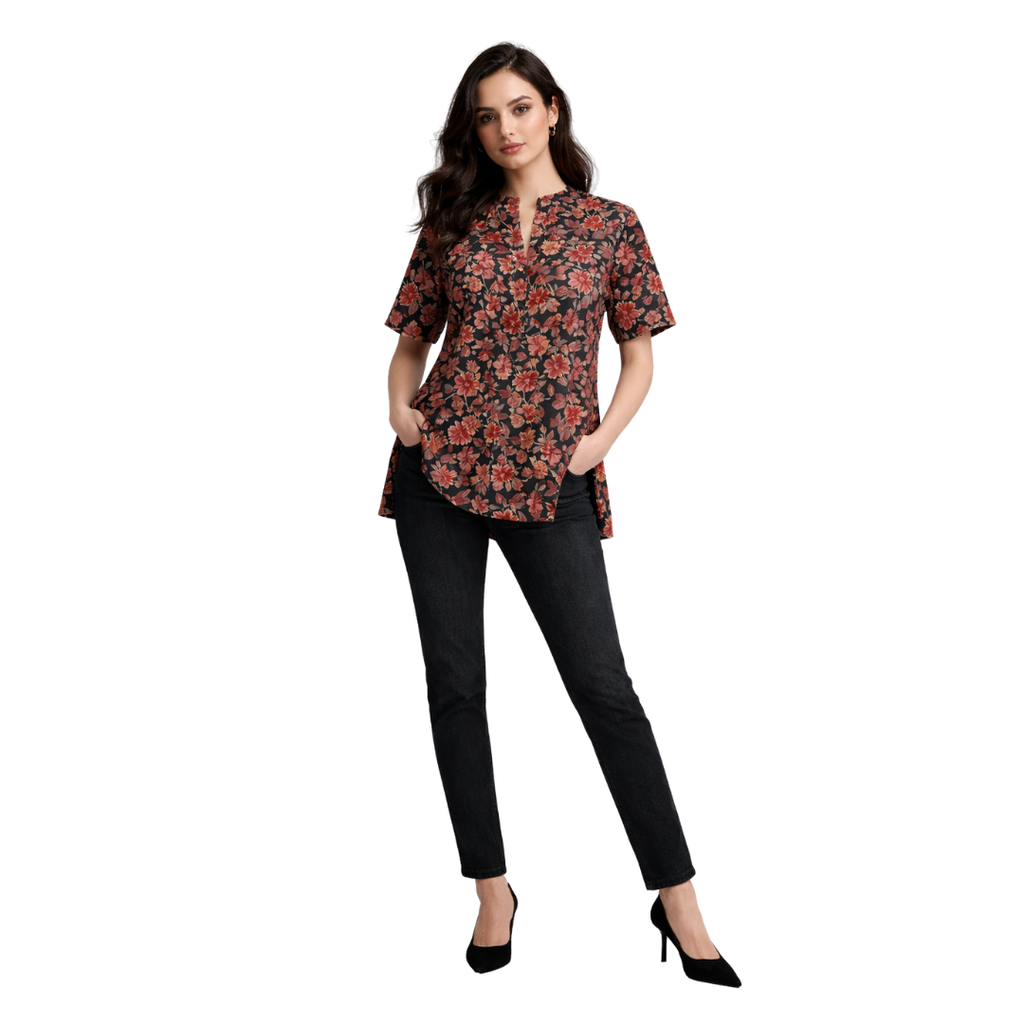 Raglan Sleeve Kurti/Top with Side Slits