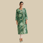 Regular Kurta with Notched Neckline
