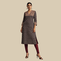 V Neck Kurta with Detailed Yoke