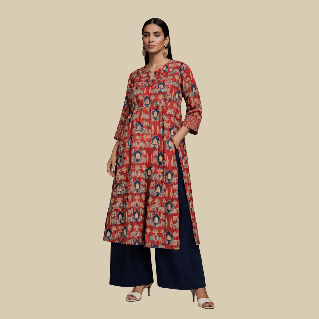 Wide Hem, Loose Fit Kurta with Pockets