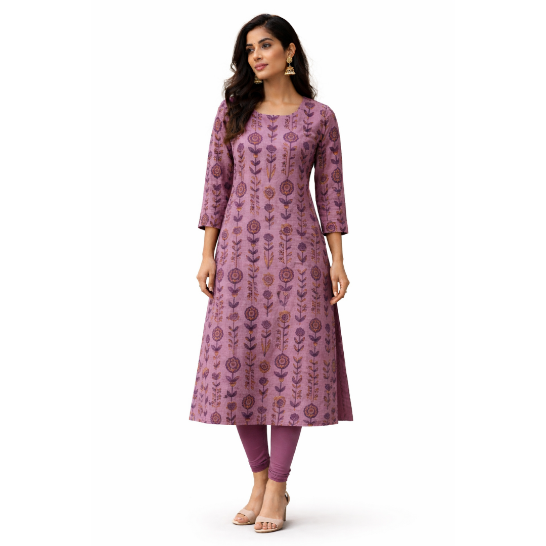 Regular Kurta with Pintuck Sleeves