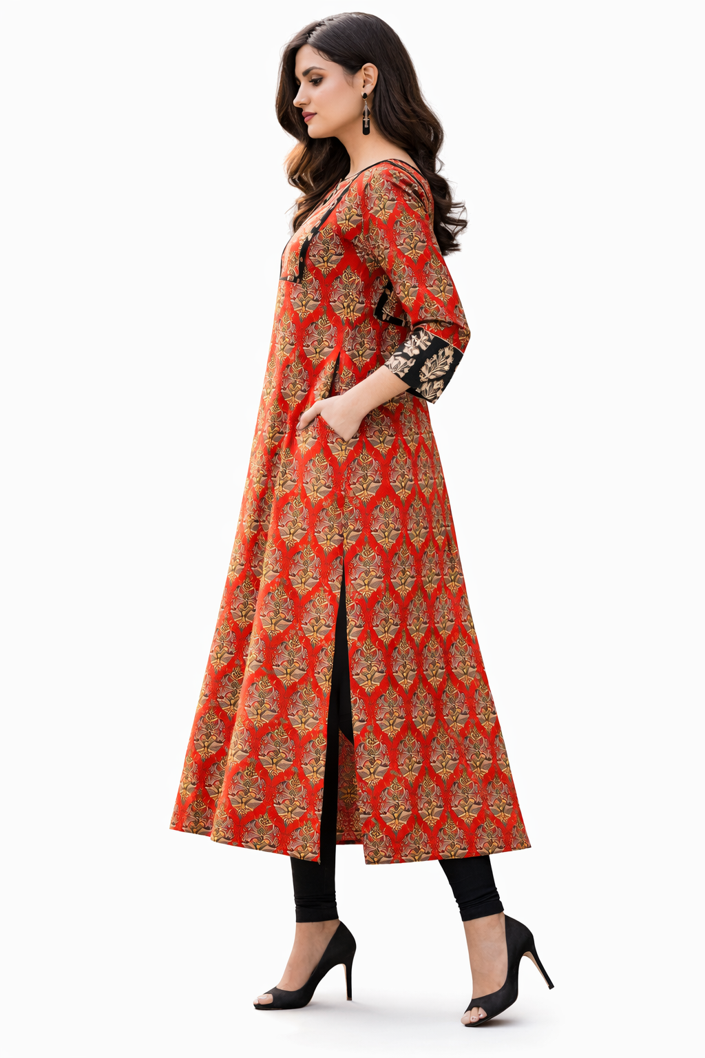 Wide Hem, Loose Fit Kurta with Pockets
