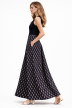 Box Pleated Flared Palazzo With Pockets