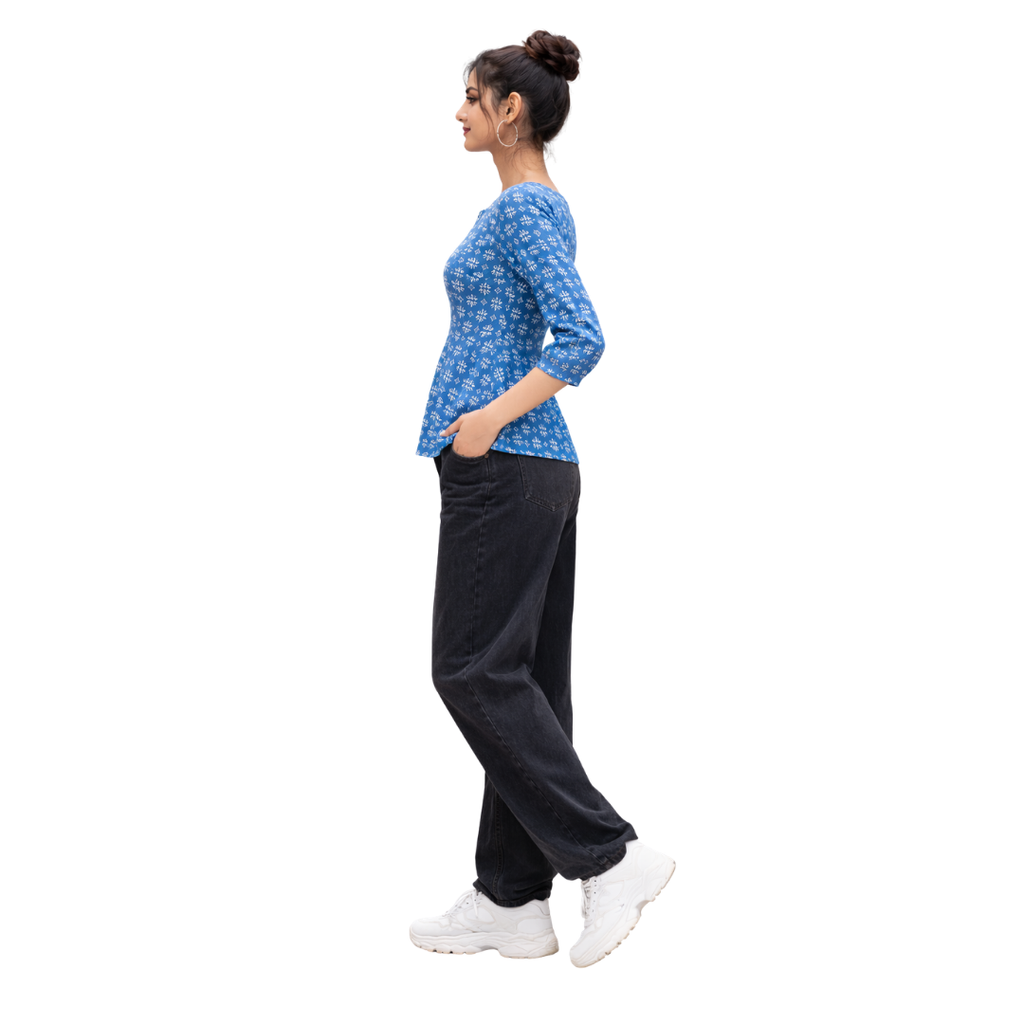 Peplum Top with Pintuck Yoke