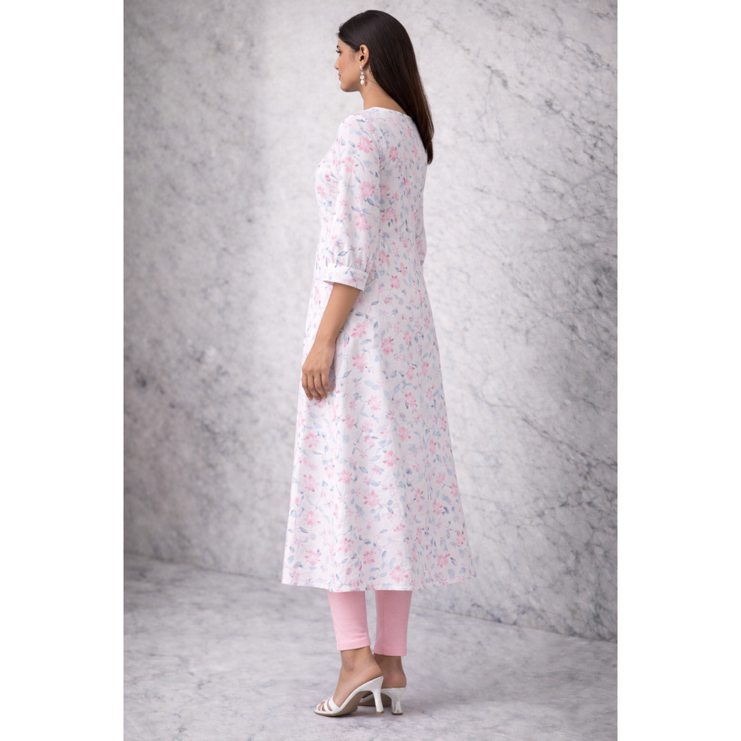 A-Line Pintuck Kurta with Pockets