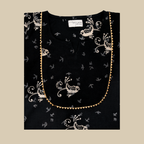 U Yoke Kurta with Gold lace and Gathered Cuff Sleeve