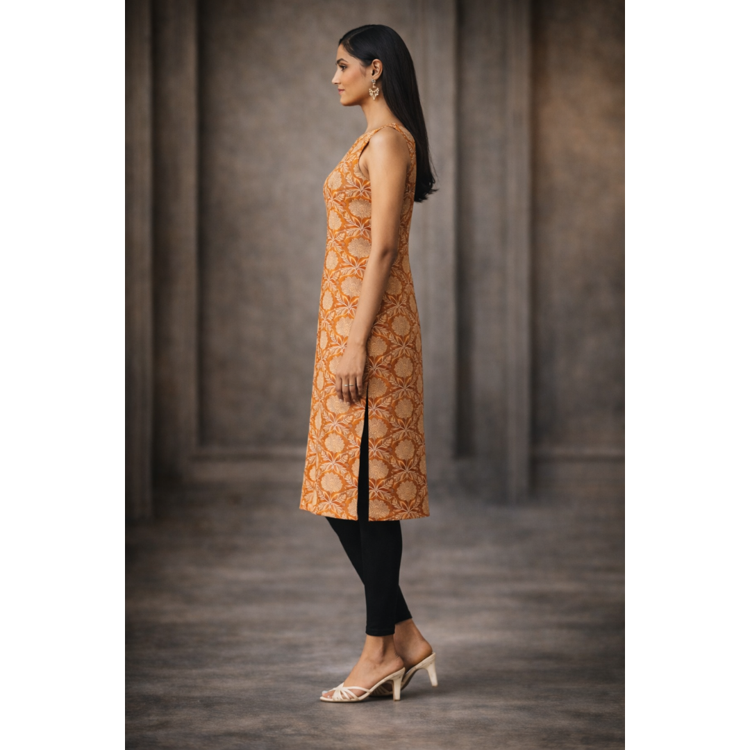 Sleeveless Printed Kurta