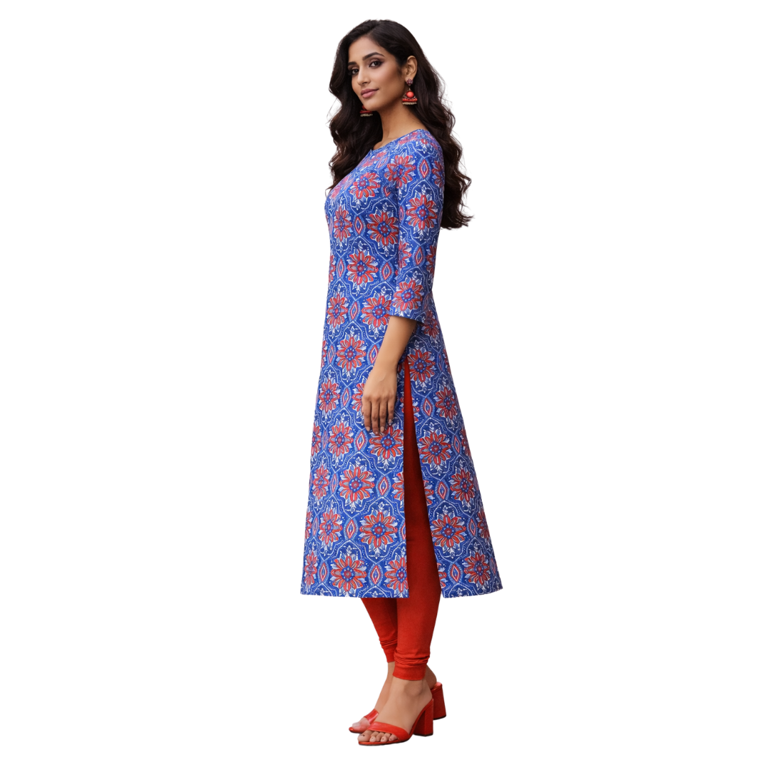 Regular Kurta with Pintuck Sleeves