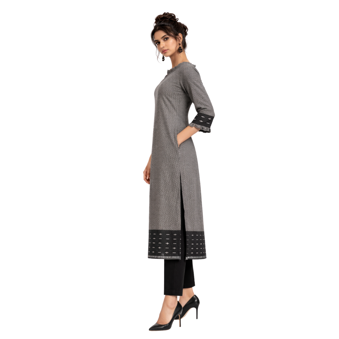 Frill Closed Neck Kurta