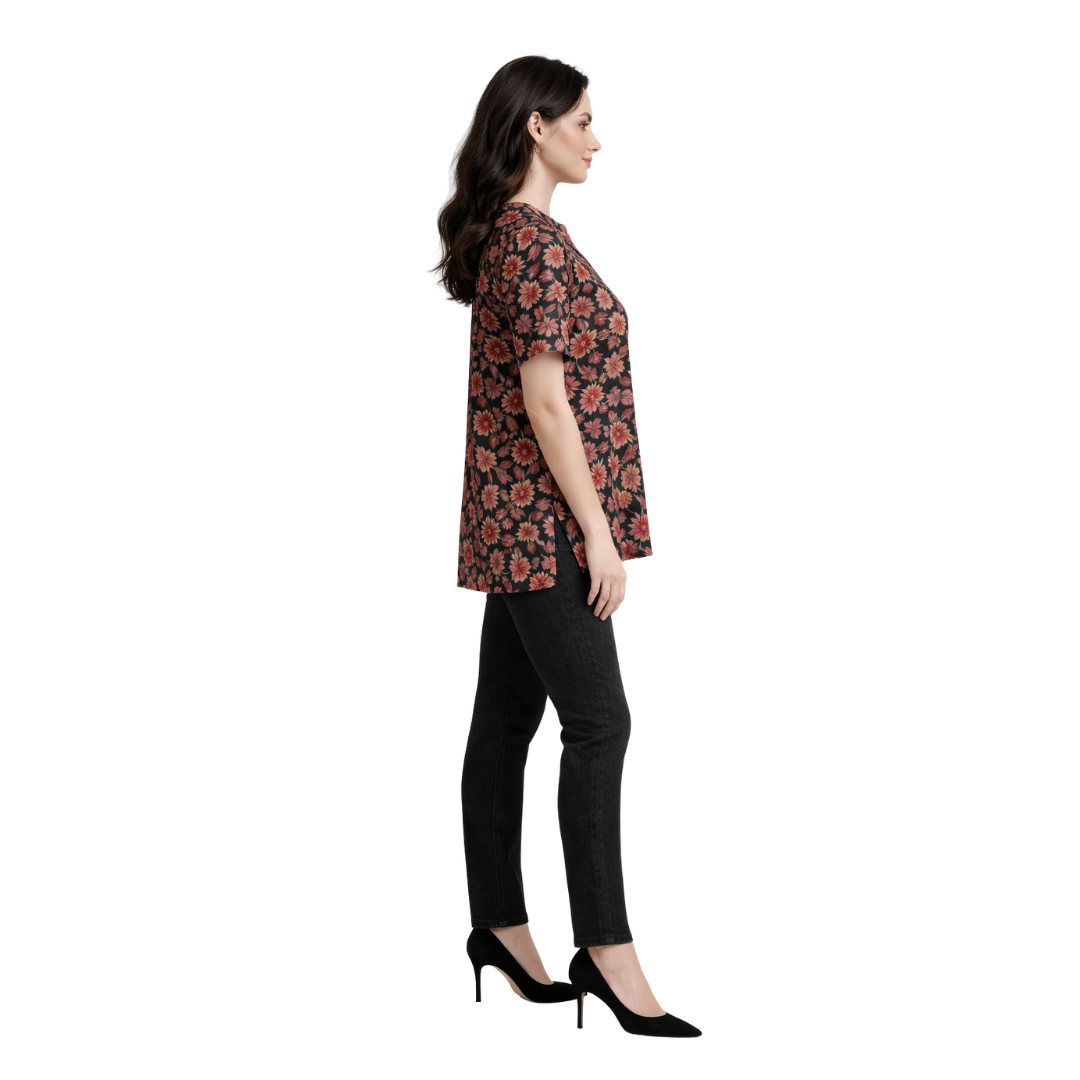 Raglan Sleeve Kurti/Top with Side Slits