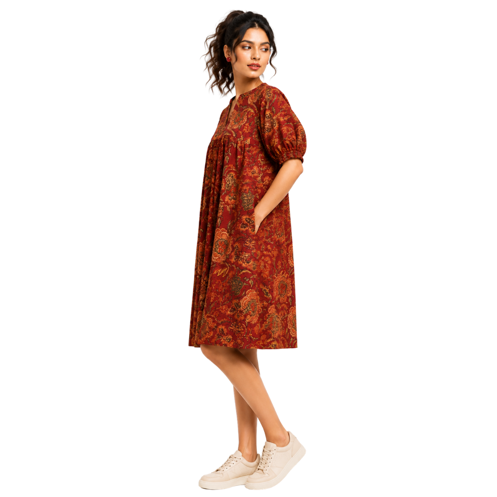 Relaxed fit Midi Dress with Pockets