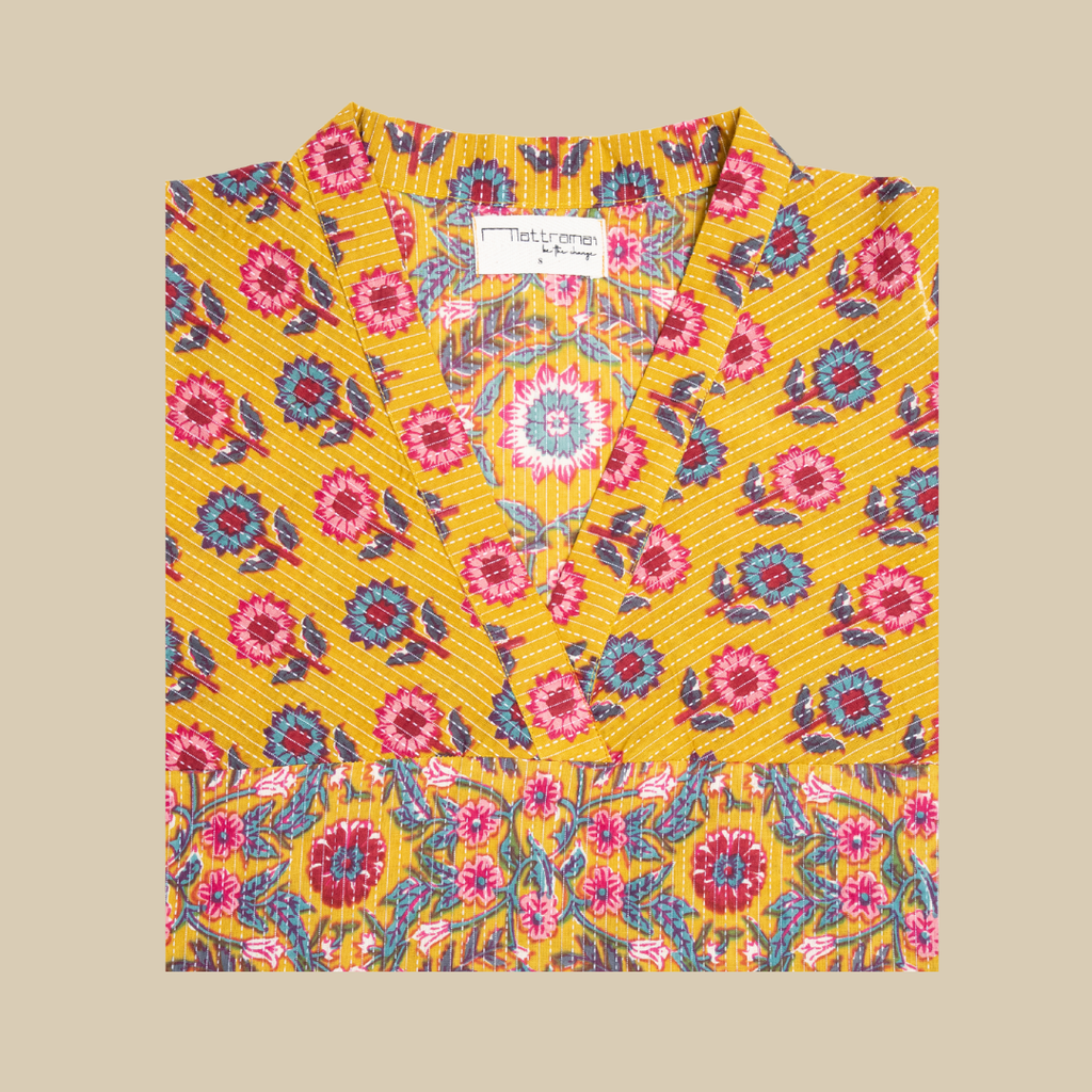 V Neck Kurta with Detailed Yoke