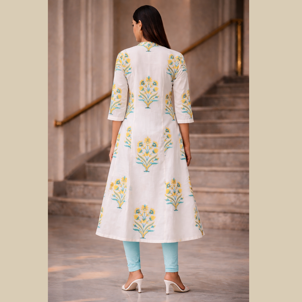 Princess Cut A-Line Kurta with Pockets