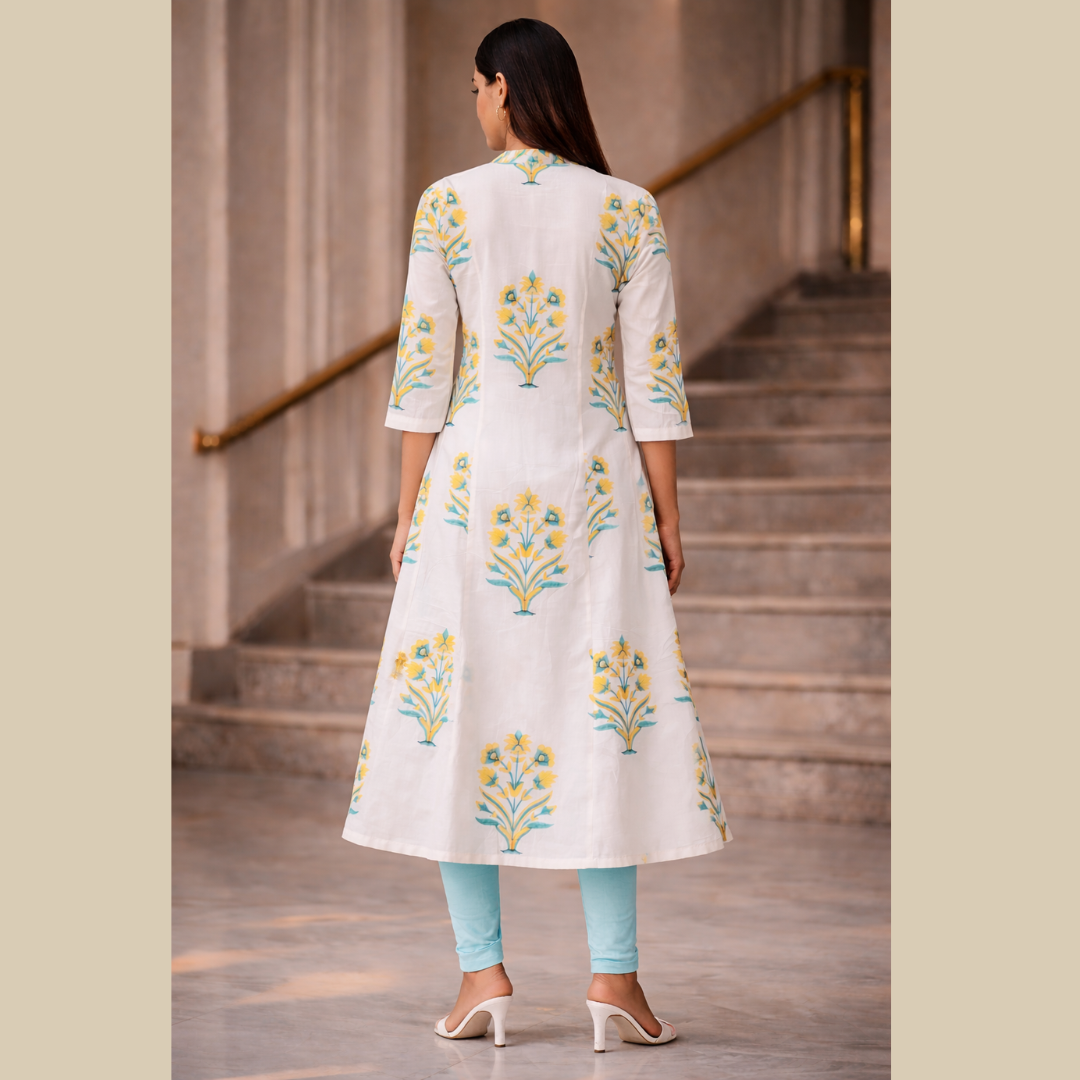Princess Cut A-Line Kurta with Pockets