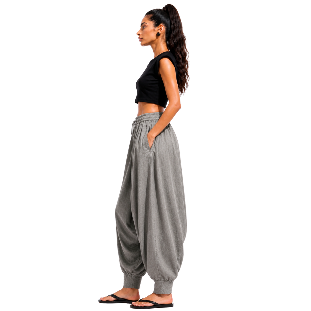 Relaxed Harem Bottomwear with  Elastic waistband & drawstring