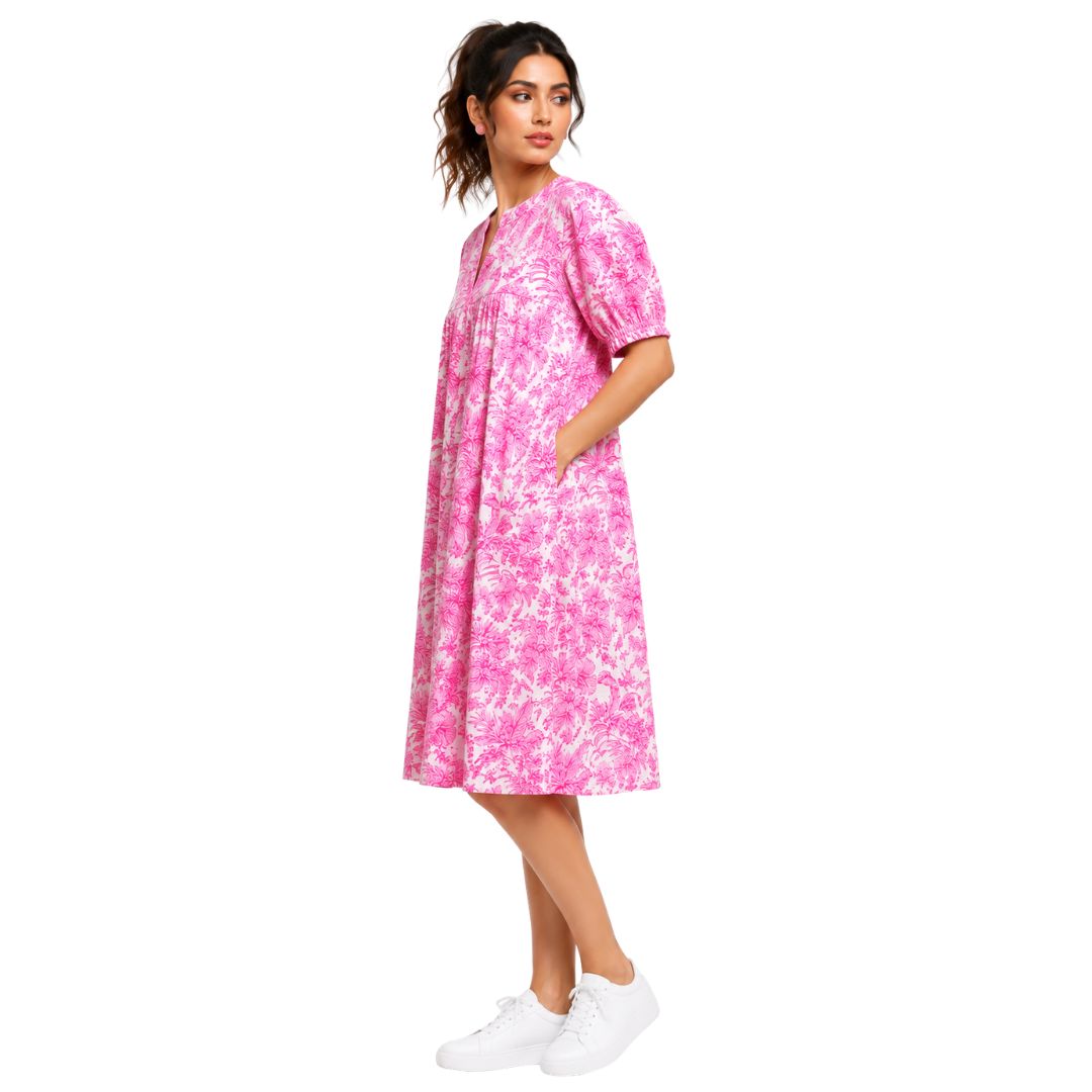 Relaxed fit Midi Dress with Pockets