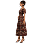 A-line Dress with hand-smocked Yoke & Square Scoop Neck with Pockets