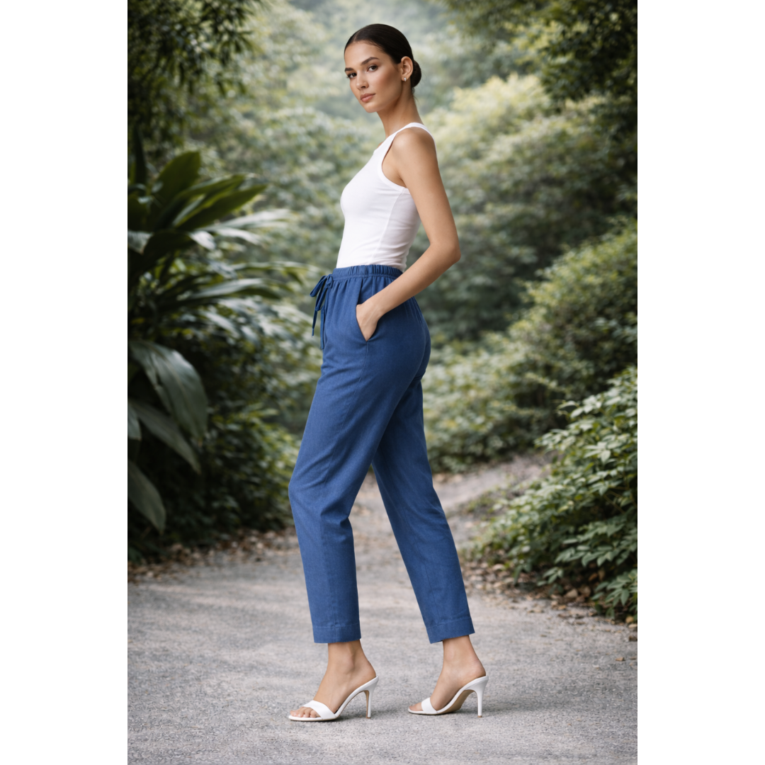 Casual Cigarette Fit, Ankle Length Pants