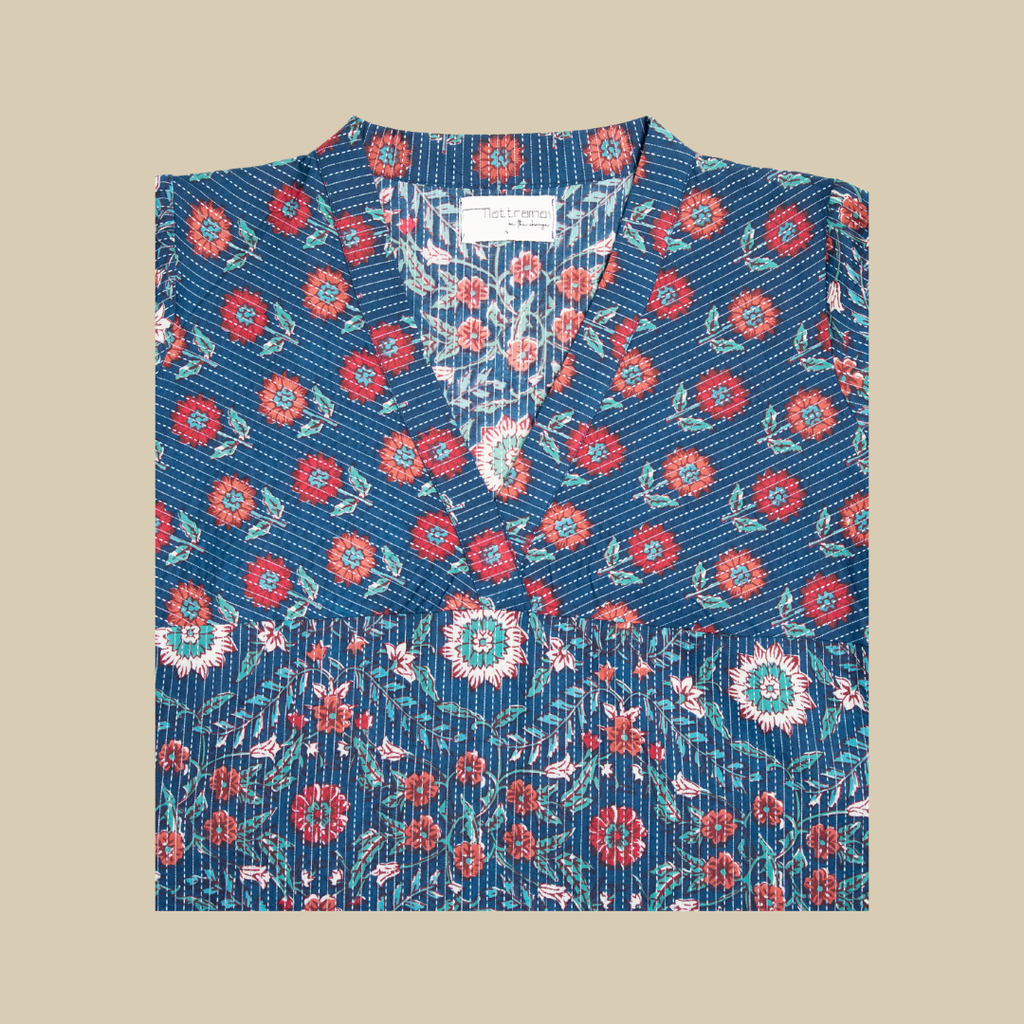 V Neck Kurta with Detailed Yoke