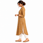 Smocked Back U-Hem Kurta - Honey Gold