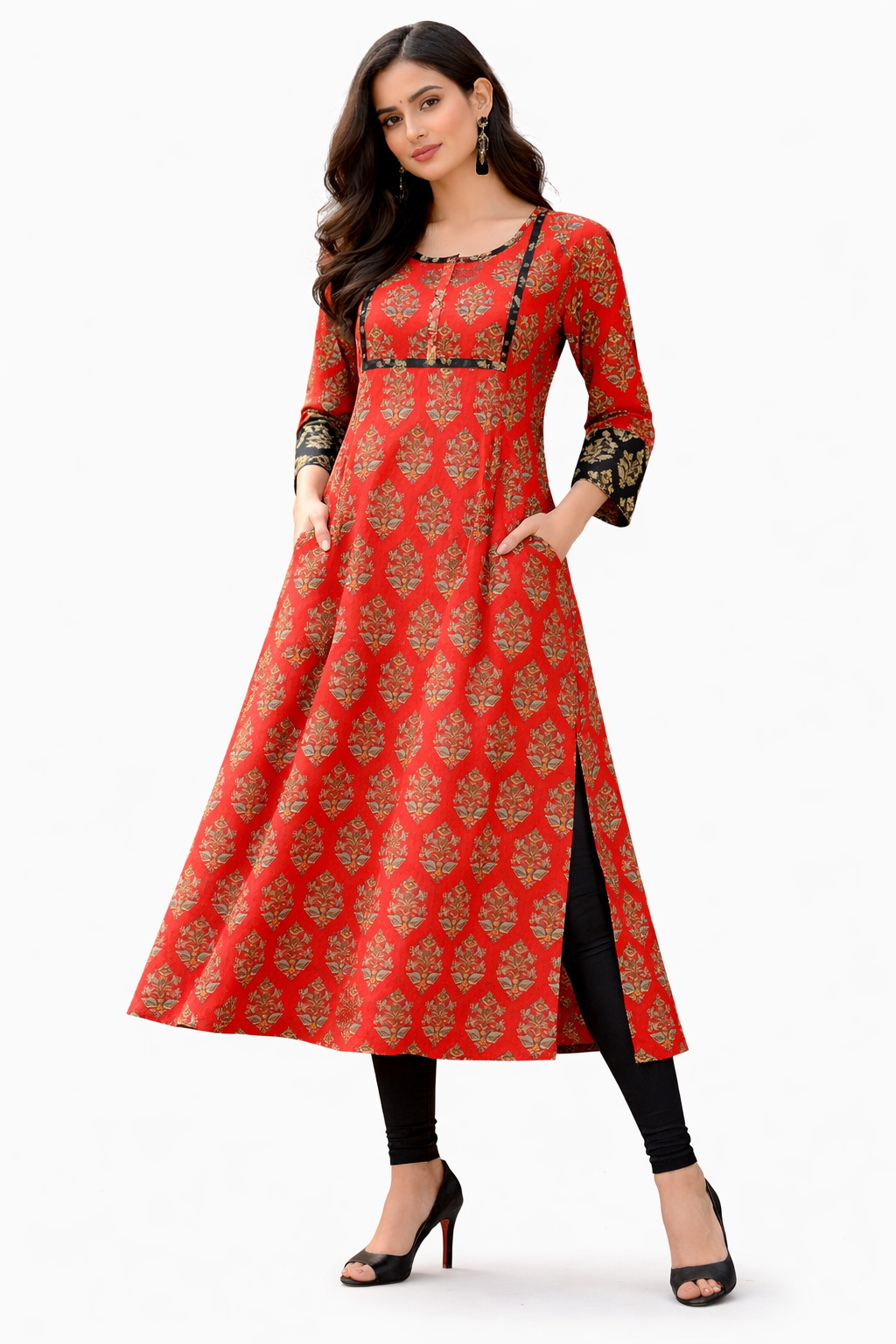 Wide Hem, Loose Fit Kurta with Pockets