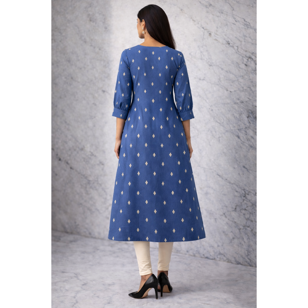 A-Line Pintuck Kurta with Pockets