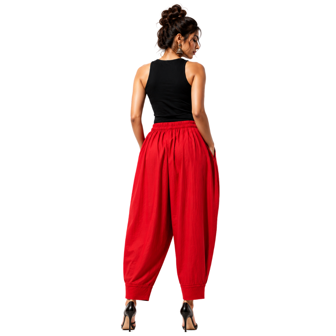 Relaxed Cocoon Salwar Pants with elastic waist & Pockets