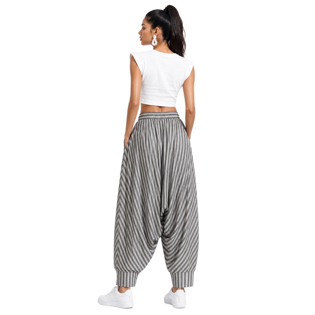 Relaxed Harem Bottomwear with  Elastic waistband & drawstring