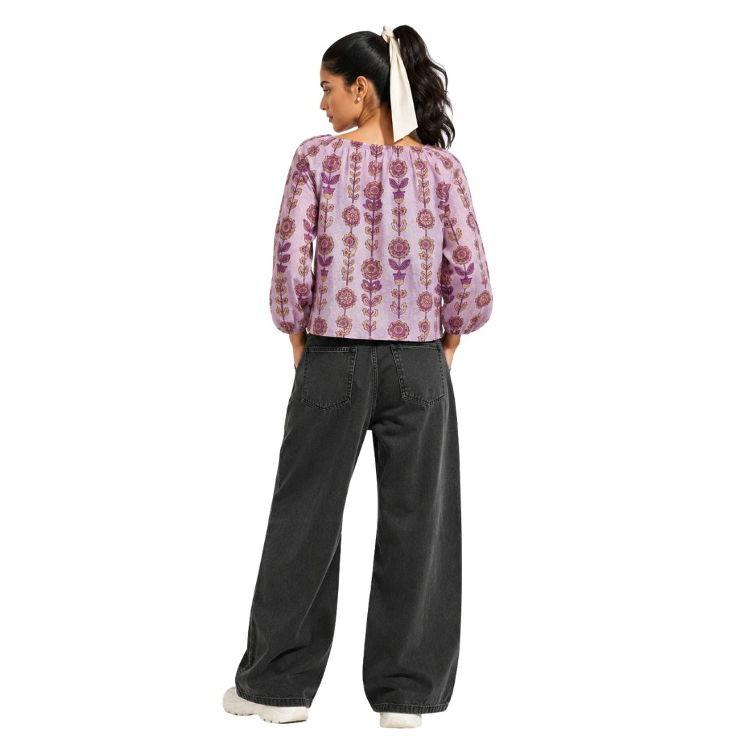 Crop Top with Elastic Neck