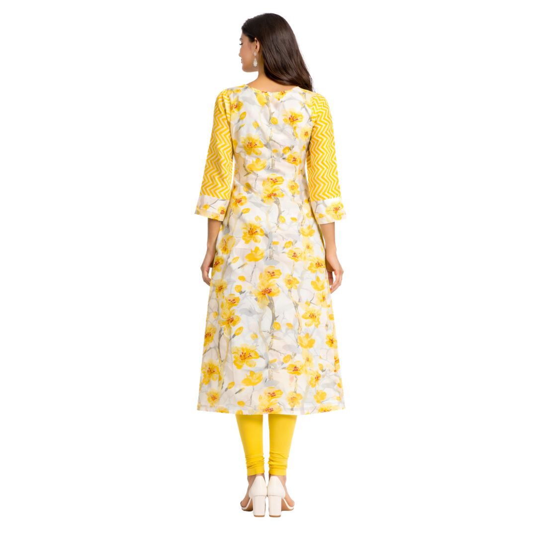 U Yoke Kurta with Sleeve Gathers