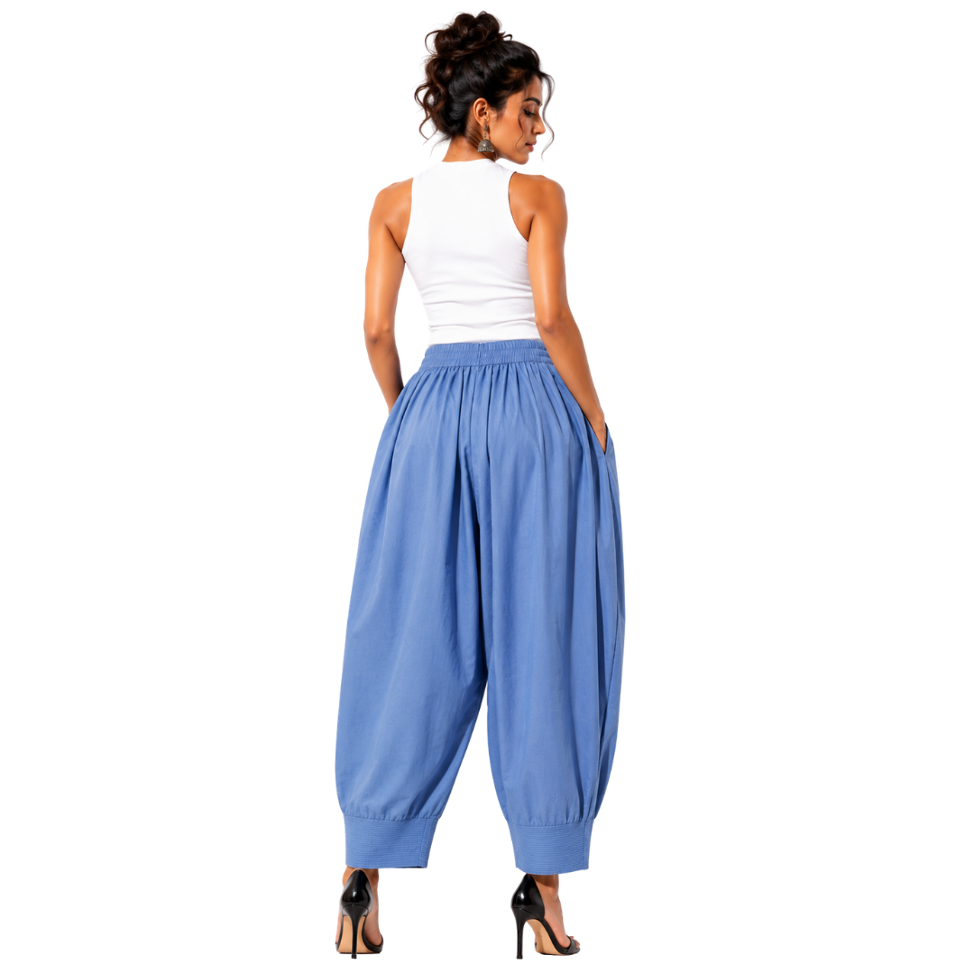 Relaxed Cocoon Salwar Pants with elastic waist & Pockets