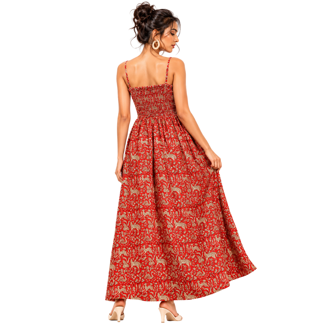 Adjustable thin shoulder strap summer dress