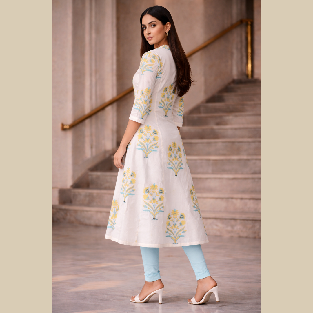 Princess Cut A-Line Kurta with Pockets