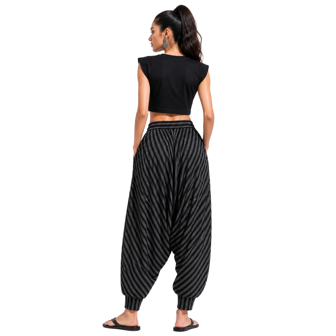 Relaxed Harem Bottomwear with  Elastic waistband & drawstring