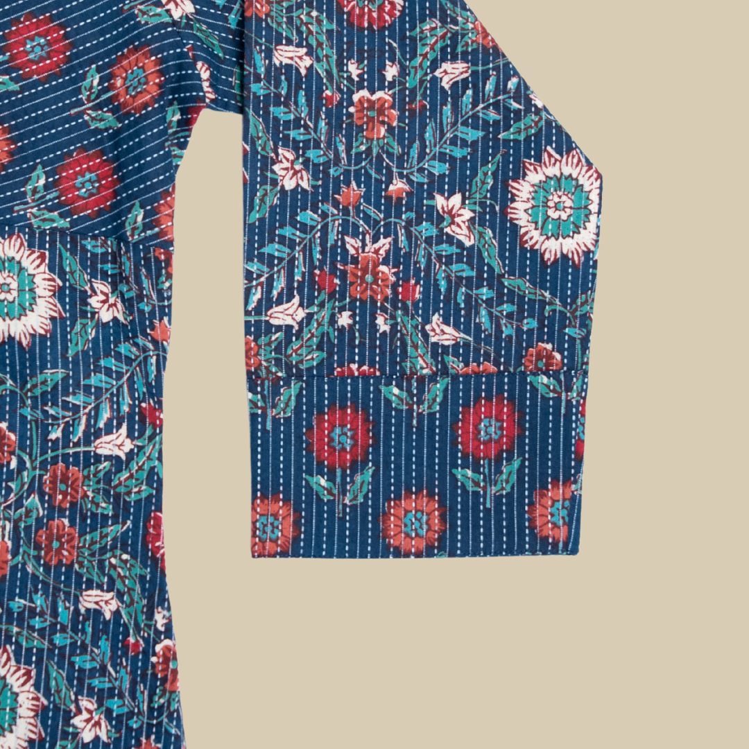 V Neck Kurta with Detailed Yoke